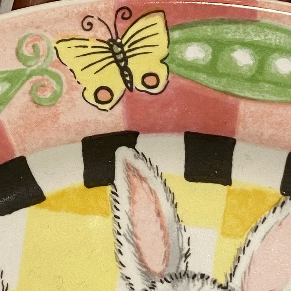 Peas and Thank You 7-1/2” Plate‎ by Kelly Barnes Rightsell PRISTINE!